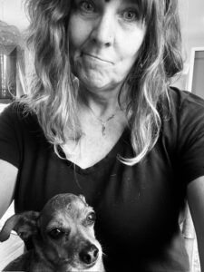 picture of a woman with a tiny dog